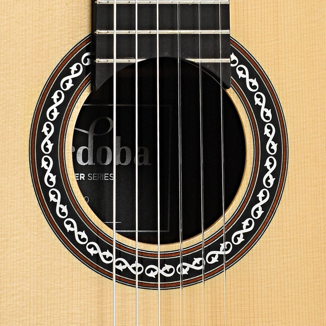 Sound hole of Cordoba C10 SP Classical Guitar 