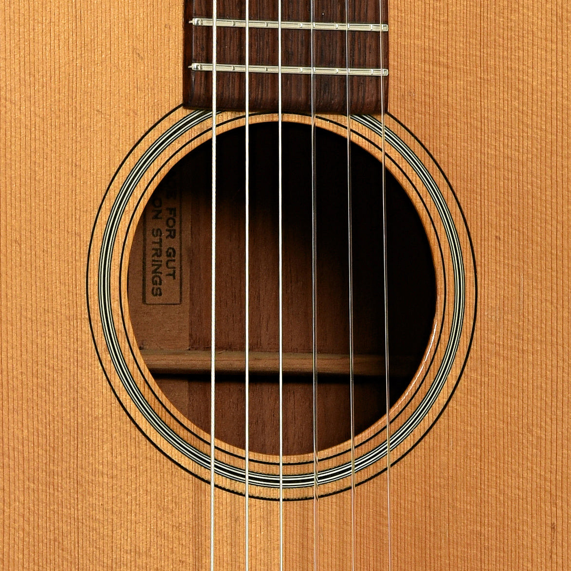Soundhole of Martin 00-18C Classical Acoustic Guitar