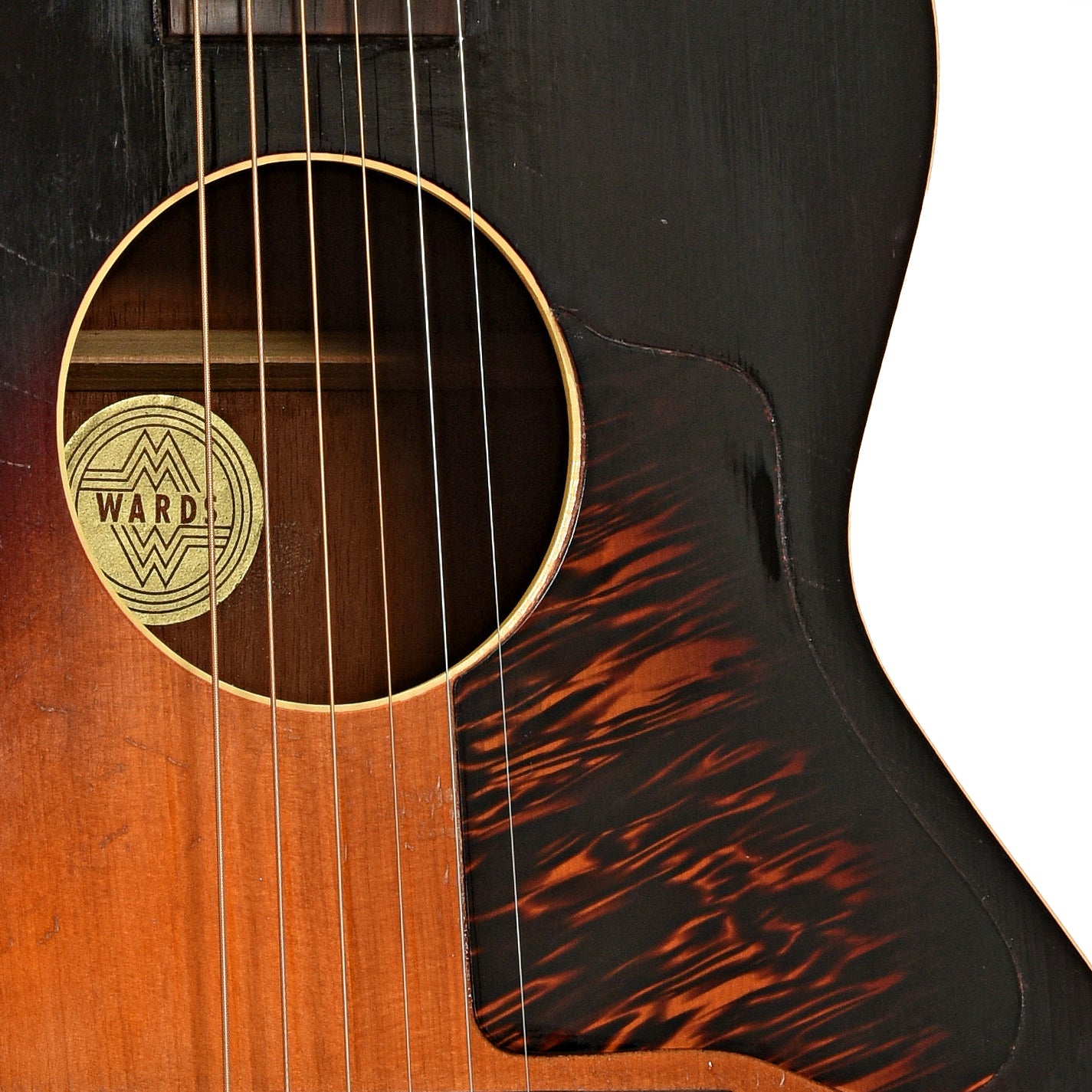 Soundhole of Carson J. Robinson Model 1281 Acoustic Guitar 
