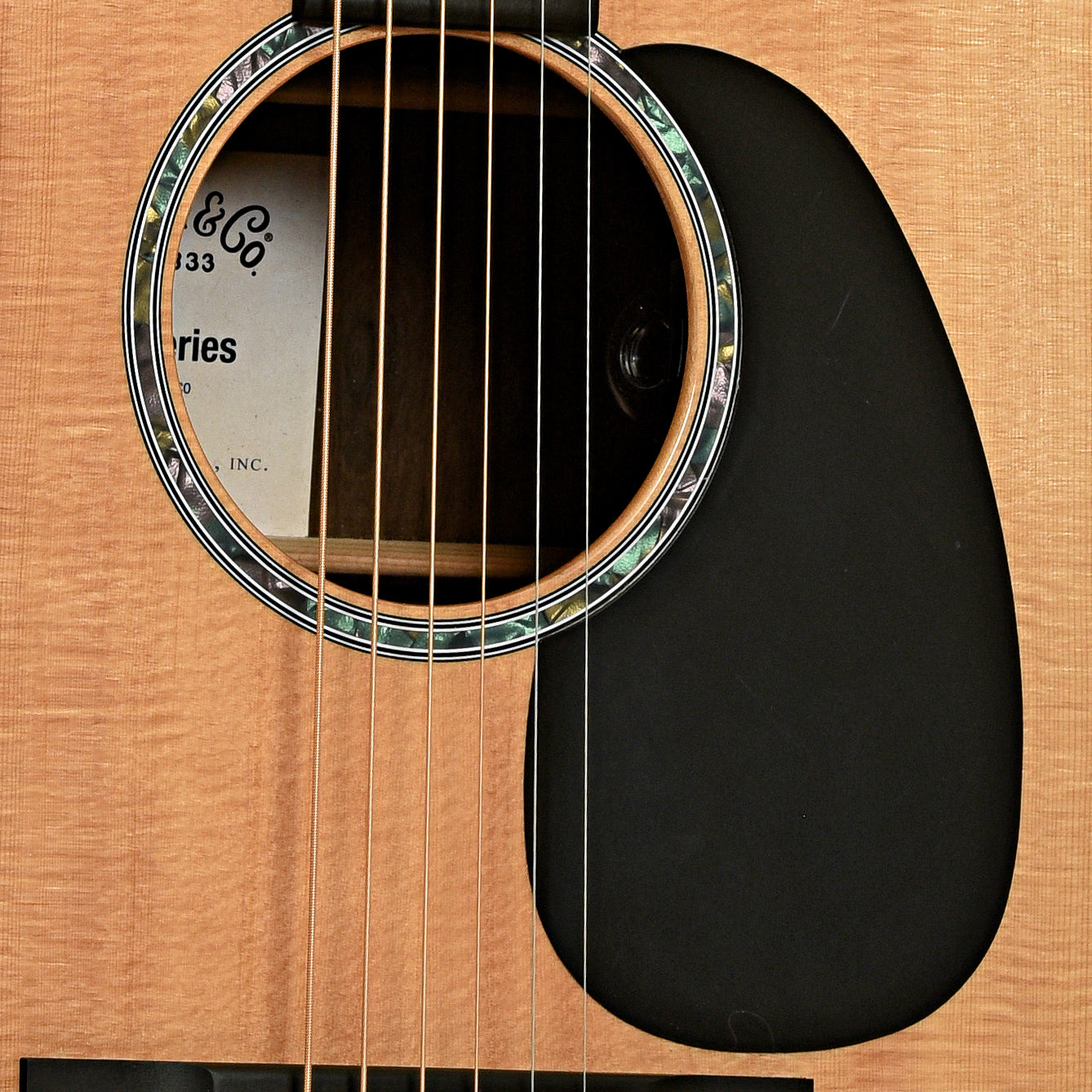 Soundhole of Martin D-13E Ziricote Acoustic Guitar