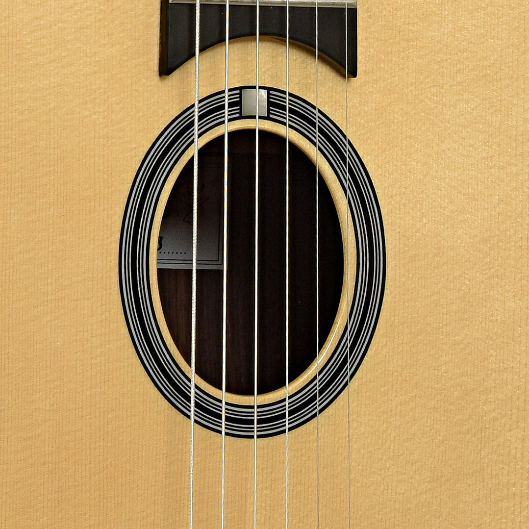 Soundhole of Dell'Arte Jimmy Rosenburg Hot Club Jazz Guitar