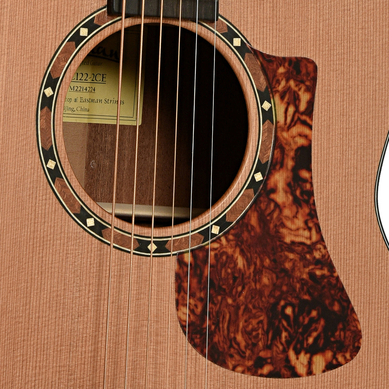 Soundhole of Eastman AC122-2CE Acoustic Guitar and Gigbag