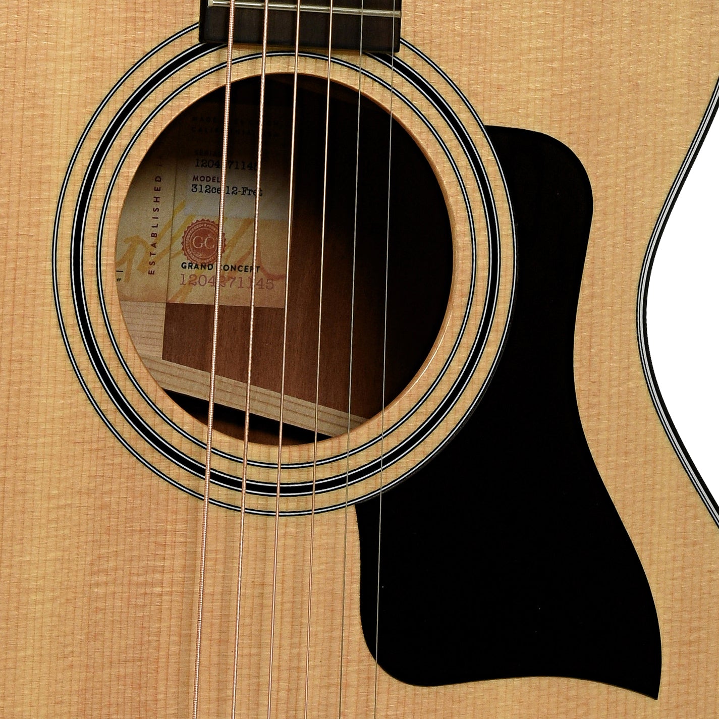 Soundhole of Taylor 312ce 12-Fret Acoustic-Electric Guitar