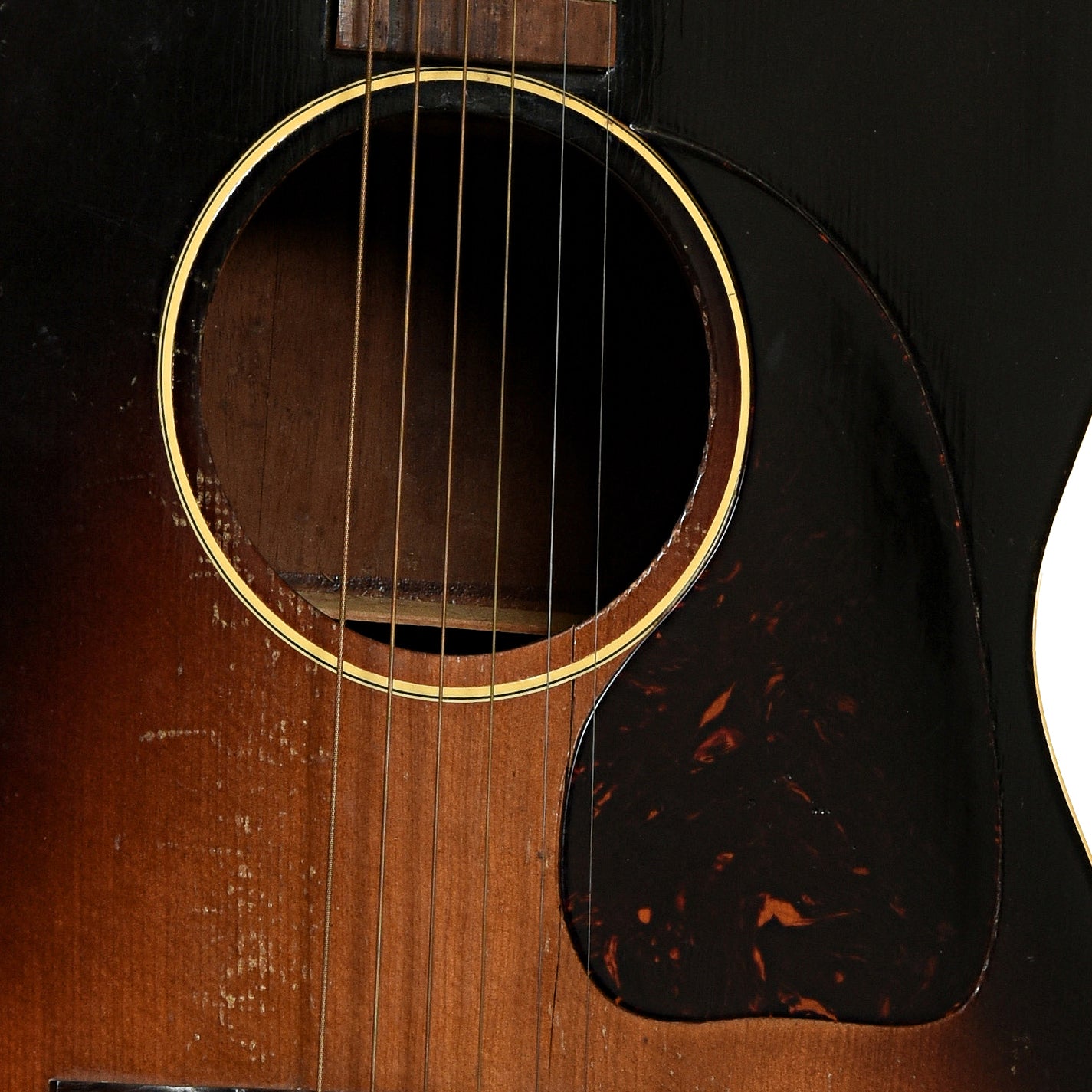 Soundhole of Gibson LG-1 Acoustic Guitar 