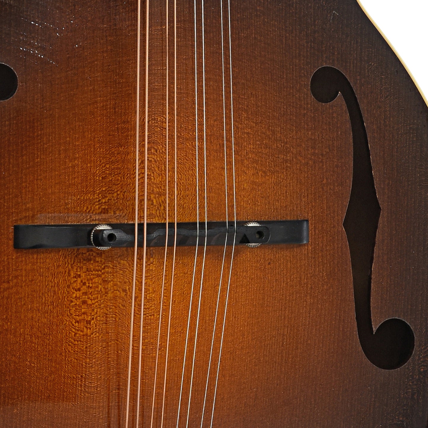 Bridge and F-hole of Collings MF5-V F-Style Mandolin (2006)
