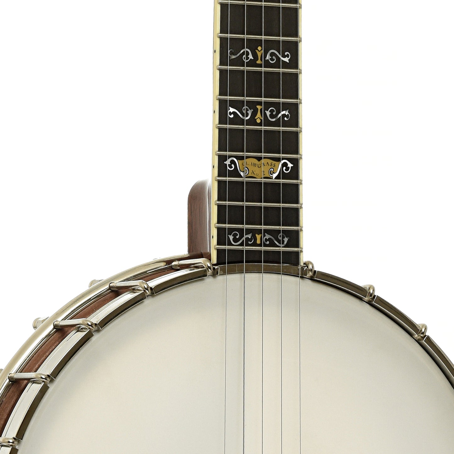 Front neck joint of Deering Clawgrass II Openback Banjo