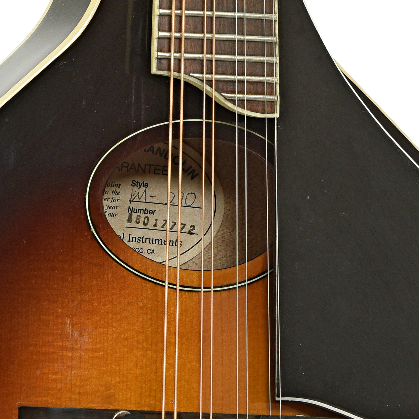 Soundhole  of Kentucky KM-270 A-Style Oval-Hole Mandolin
