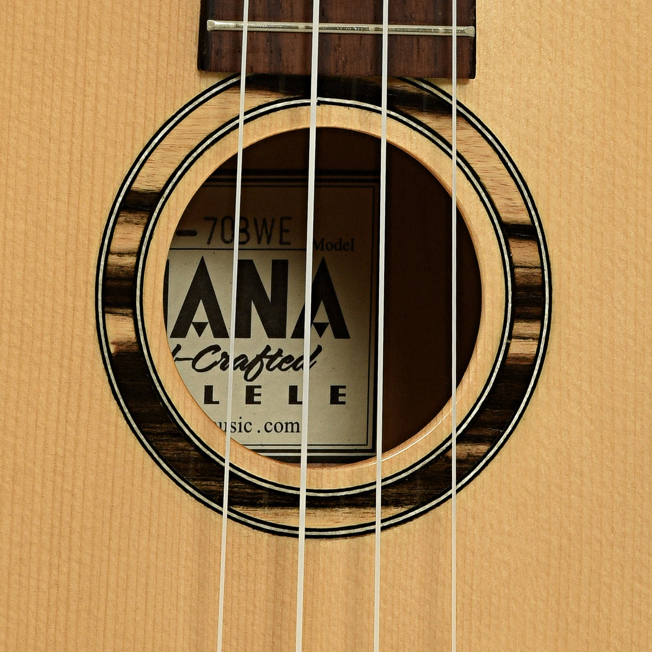 Soundhole of Ohana SK-70BWE Soprano Uke