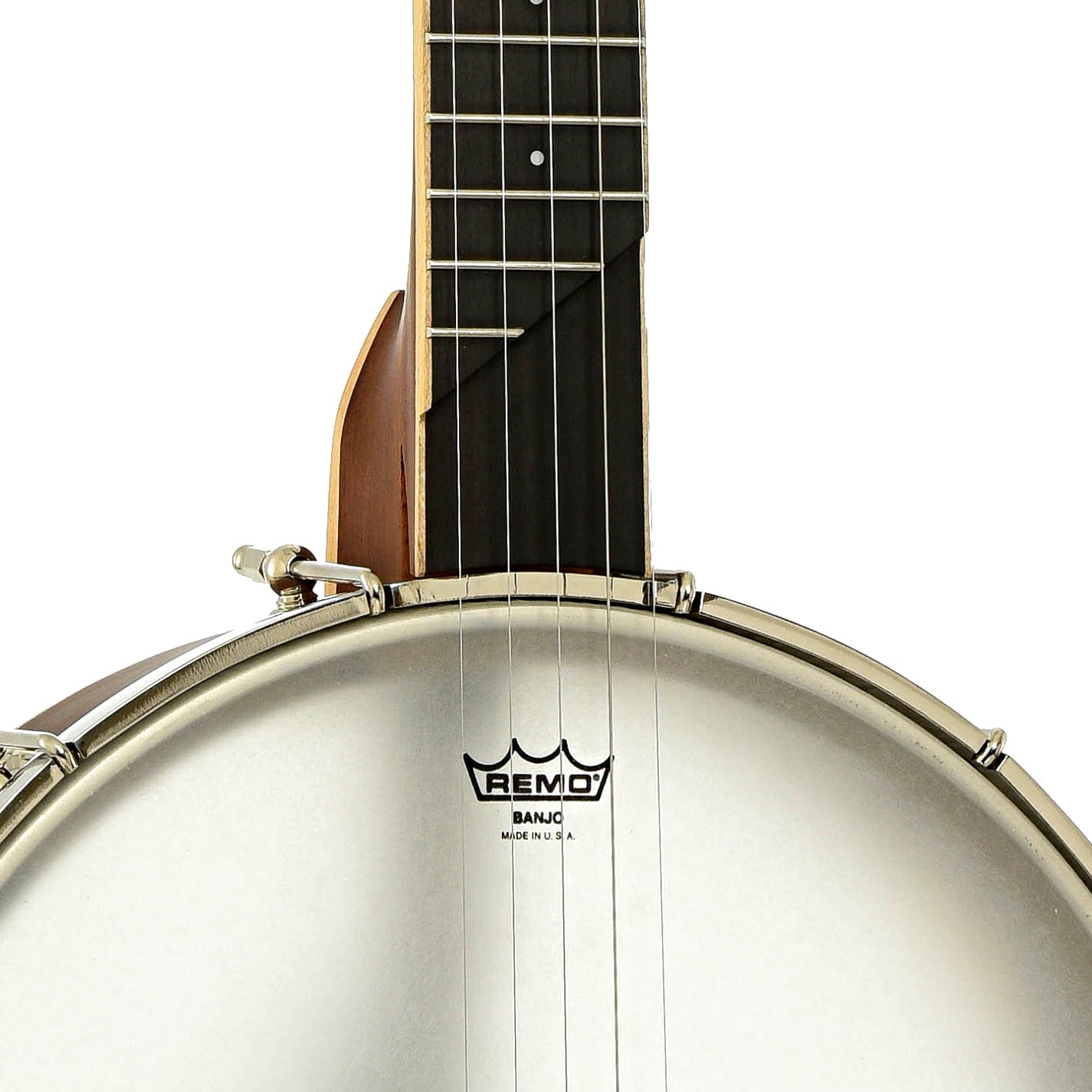 Frotn neck joint of Gold Tone Lefthanded HM-100 High Moon Openback Banjo 