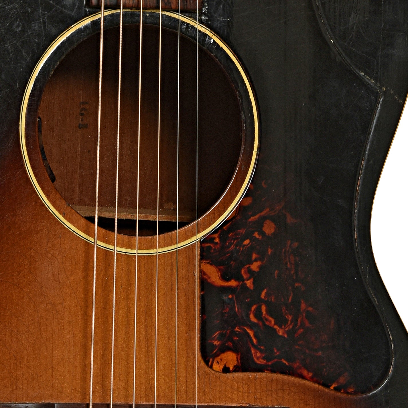 Soundhole of Gibson LG-1 Acoustic Guitar 