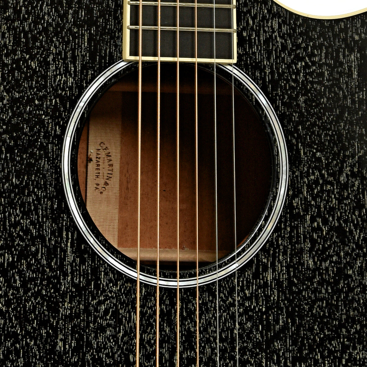 Sounddhole of Martin Custom GPC16 Cutaway Guitar Black