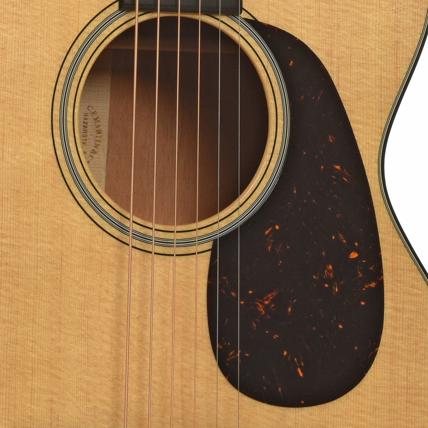 soundhole of Martin 0-18 Custom Shop Acoustic Guitar