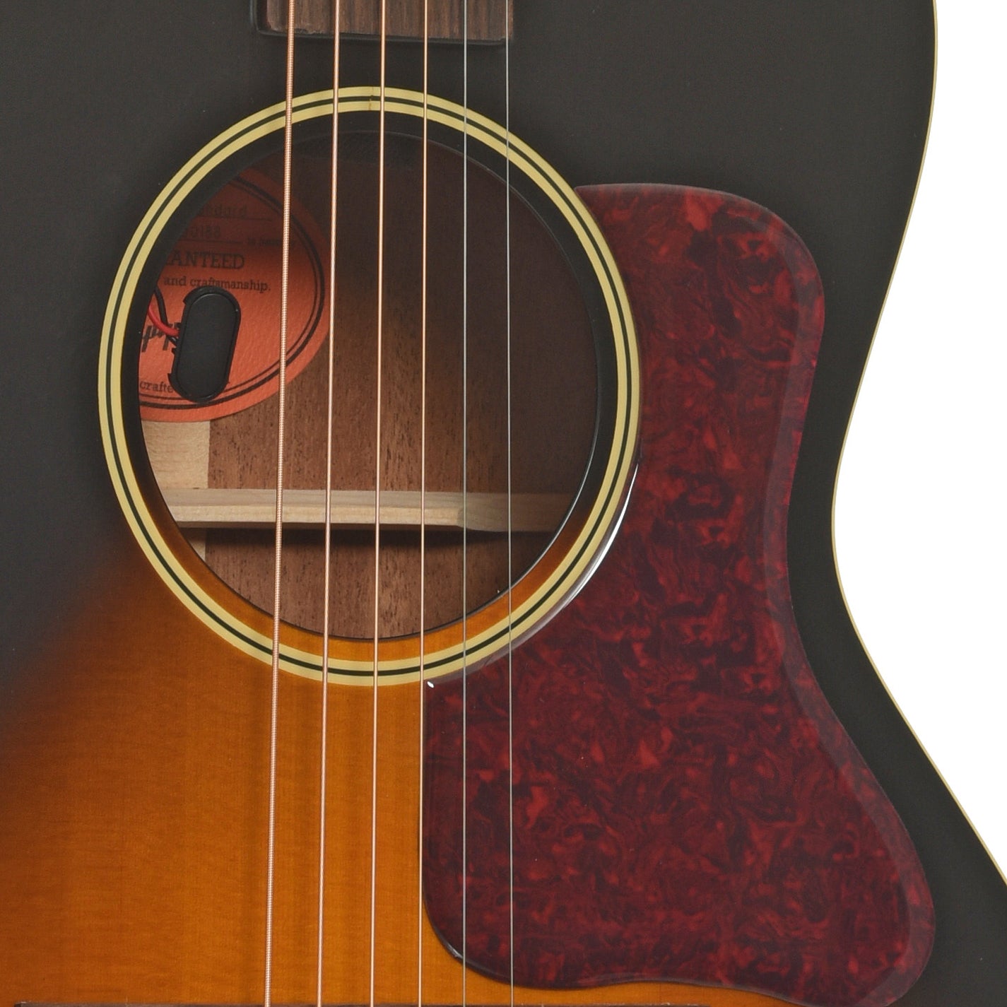 Soundhole of Epiphone L-00 Standard Acoustic Guitar 