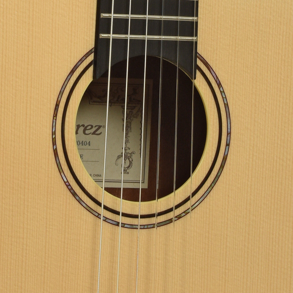 Soundhole of Alvarez RC26HCE Classical Acoustic-Electric Guitar