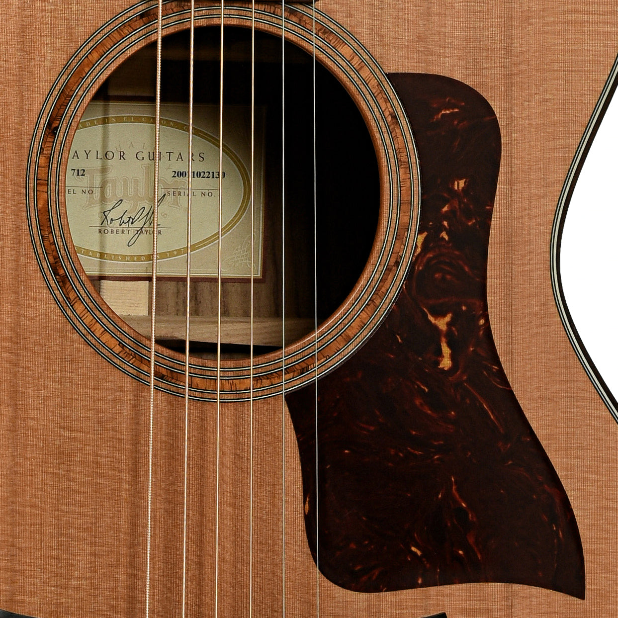 Soundhole of Taylor 712 Acoustic Guitar 