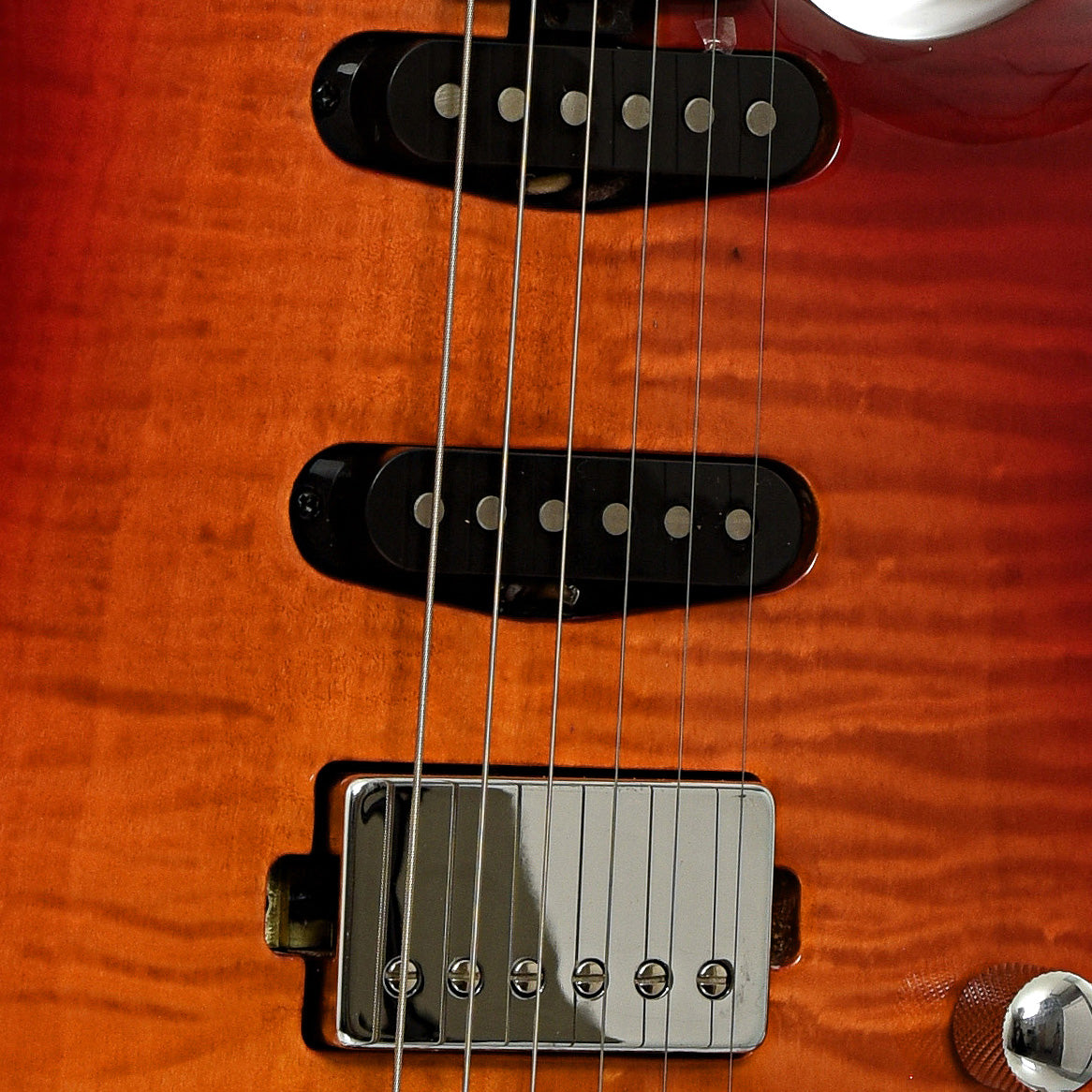PIckups of Sterling by Music Man Luke HSS Electric Guitar, Heritage Cherry Burst 