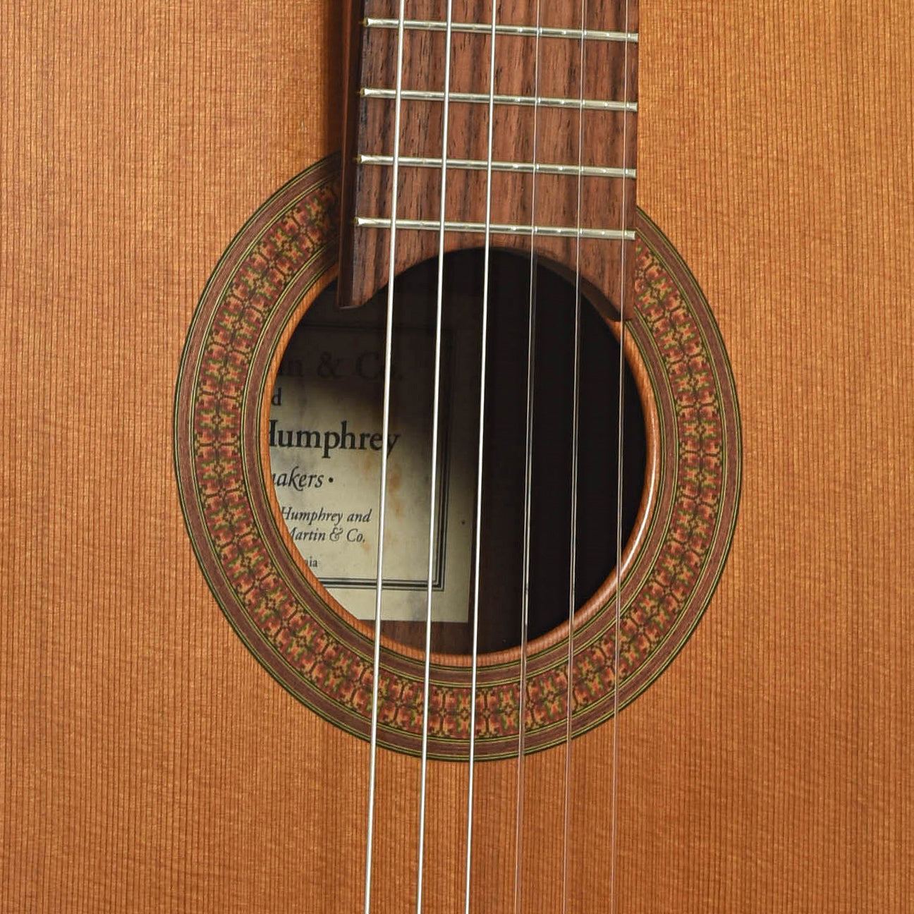 Soundhole of Martin-Humphrey C-1R Classical Acoustic Guitar 