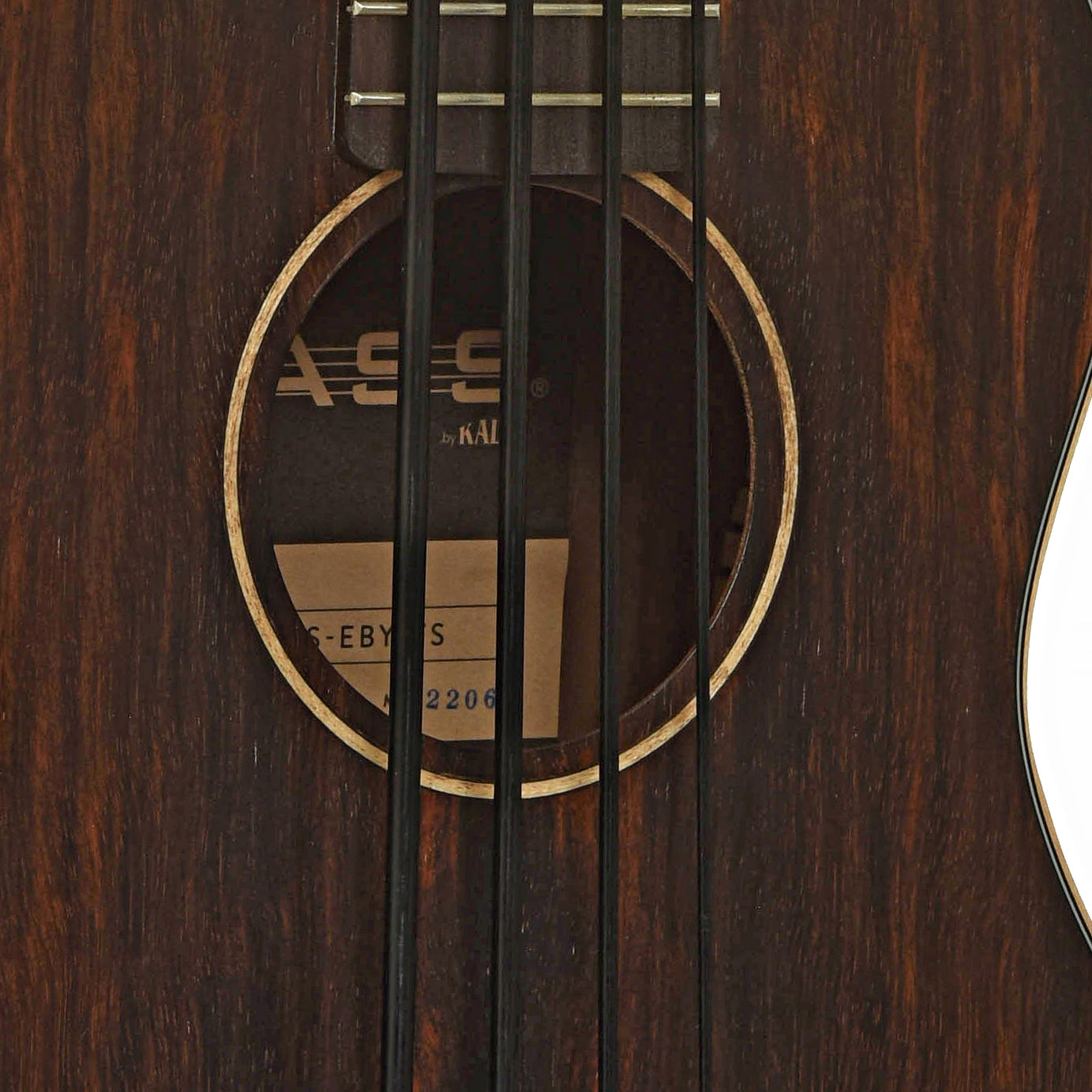 Soundhole of Kala U-Bass-EBY-FS 6Q  Striped Ebony Acoustic Bass 