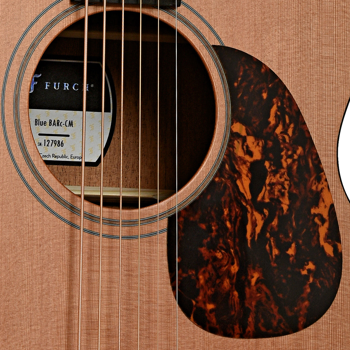 Soundhole of Furch Blue BARc-CM Baritone Acoustic Guitar 