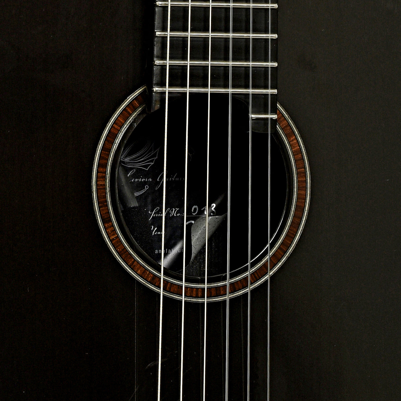 Soundhole of Leviora C-2 Carbon Fiber Classical Guitar