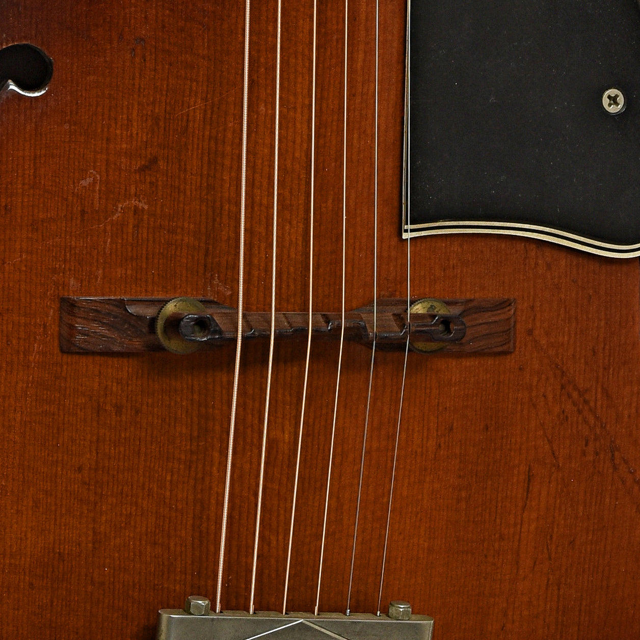 Bridge of Gibson L-50 Archtop Acoustic Guitar