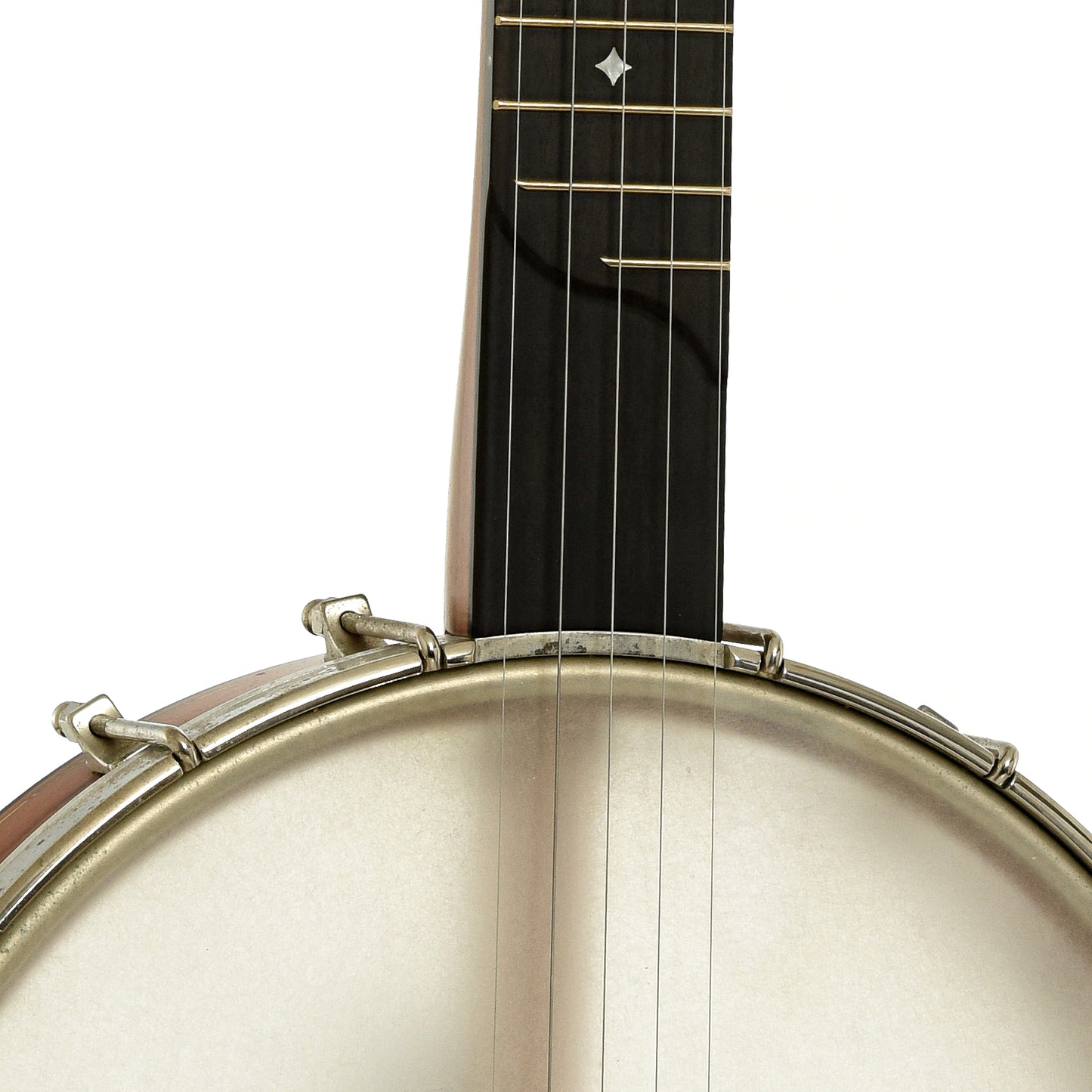 Front neck joint of Rickard Little Wonder Cherry 12" Custom Open Back Banjo 