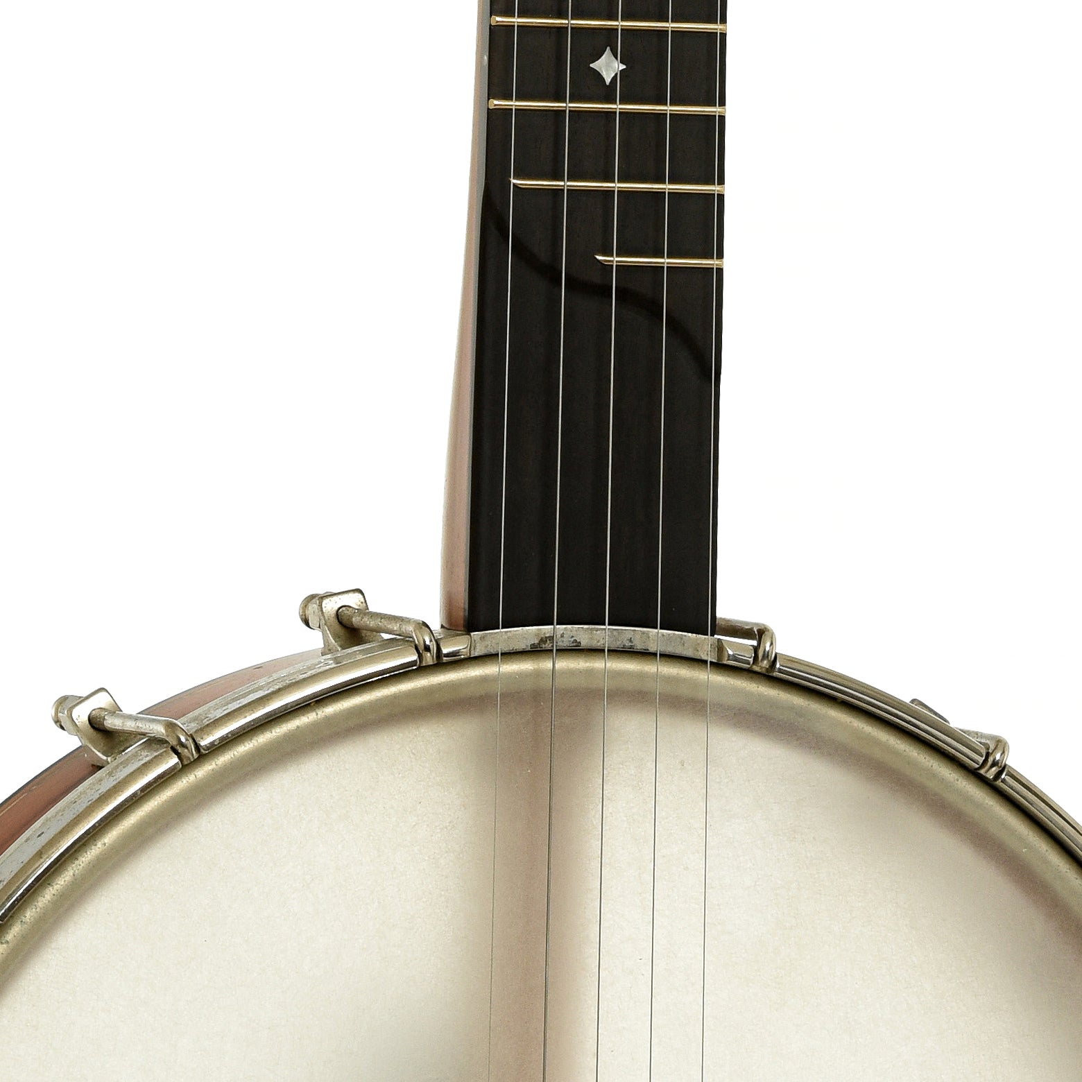 Front neck joint of Rickard Little Wonder Cherry 12" Custom Open Back Banjo 