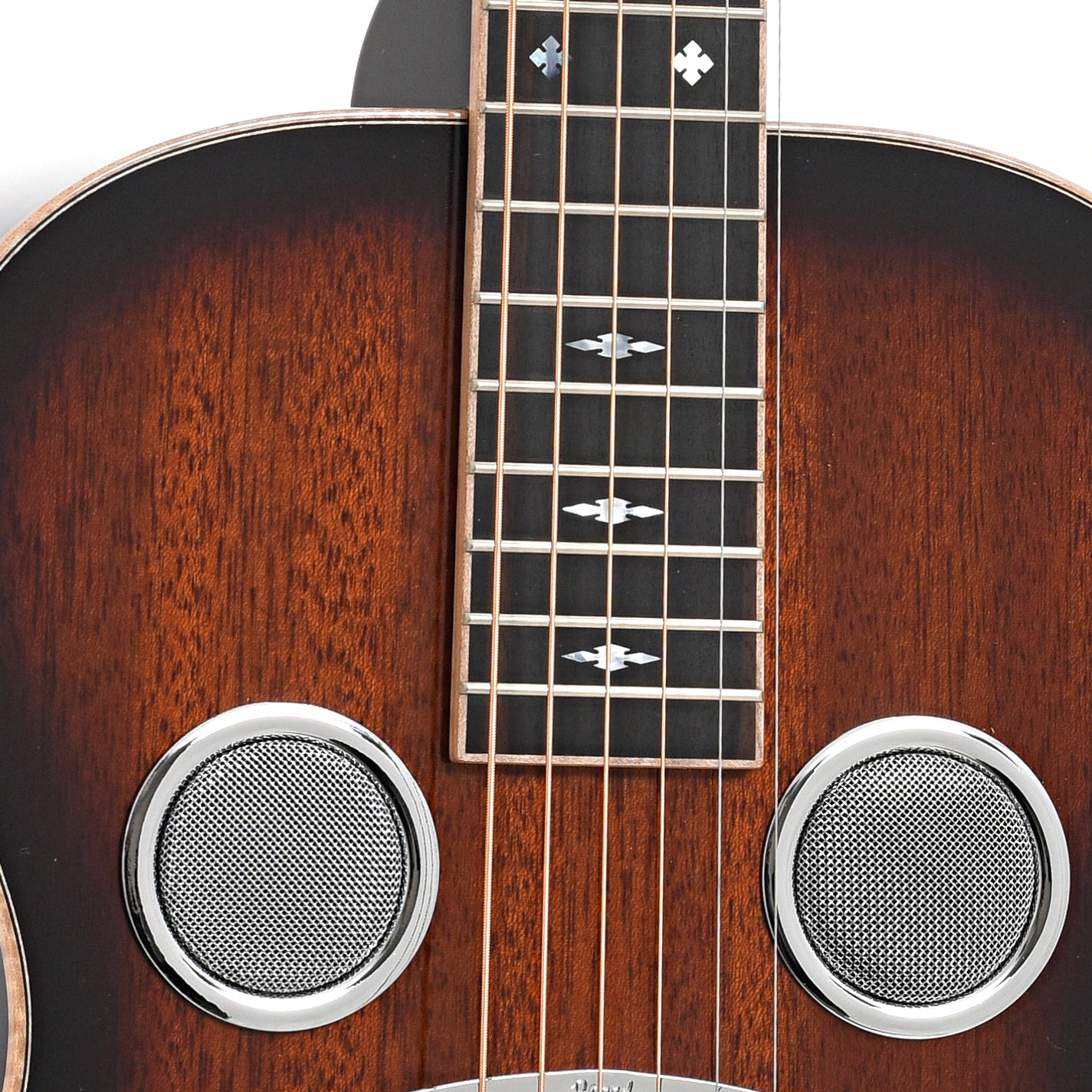 Sound holes of Beard Standard R Model Squareneck Resonator Guitar with Fishman Nashville Pickup