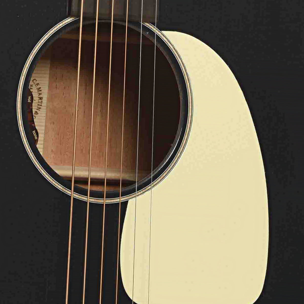Soundhole of Martin DSS-16E Acoustic Guitar & Gigbag, Black Smoke