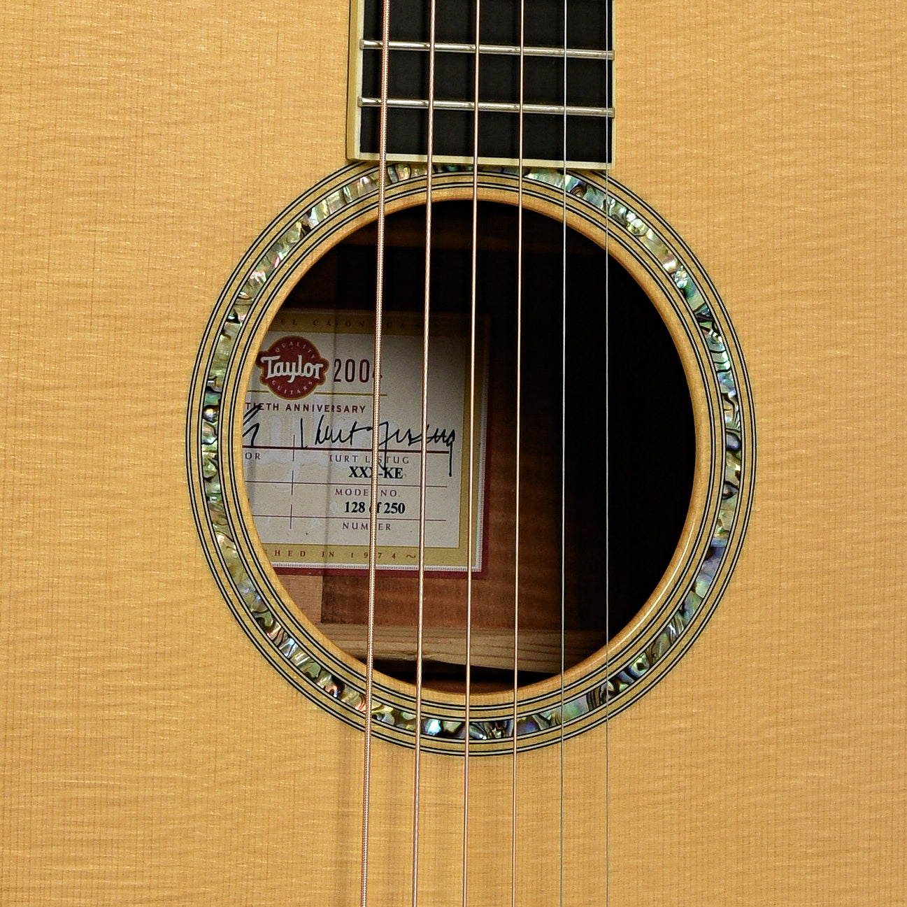Soundhole of Taylor XXX-KE 30th Anniversary Acoustic Guitar  