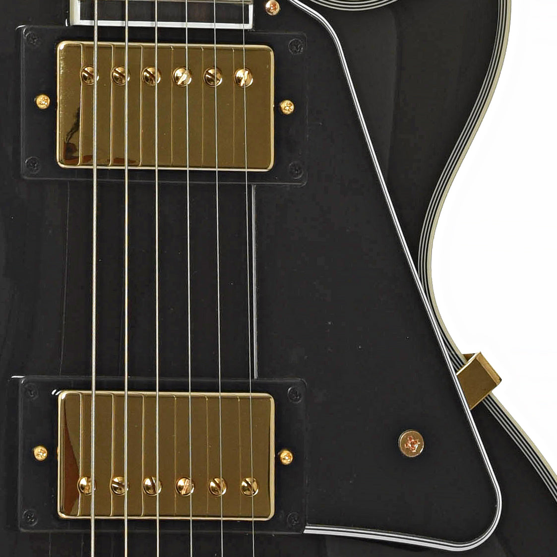 pickups of Epiphone IGC Les Paul Custom Electric Guitar & Case, Ebony