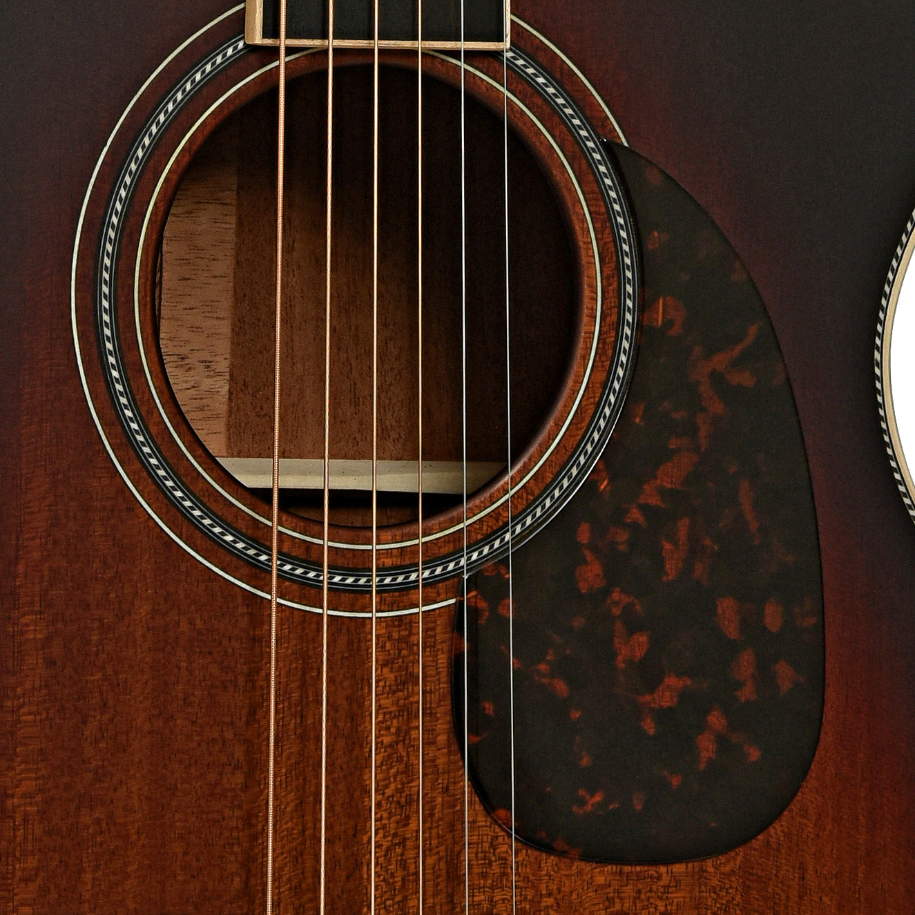 Soundhole of Larrivee OM-40 Mahogany Acoustic Guitar