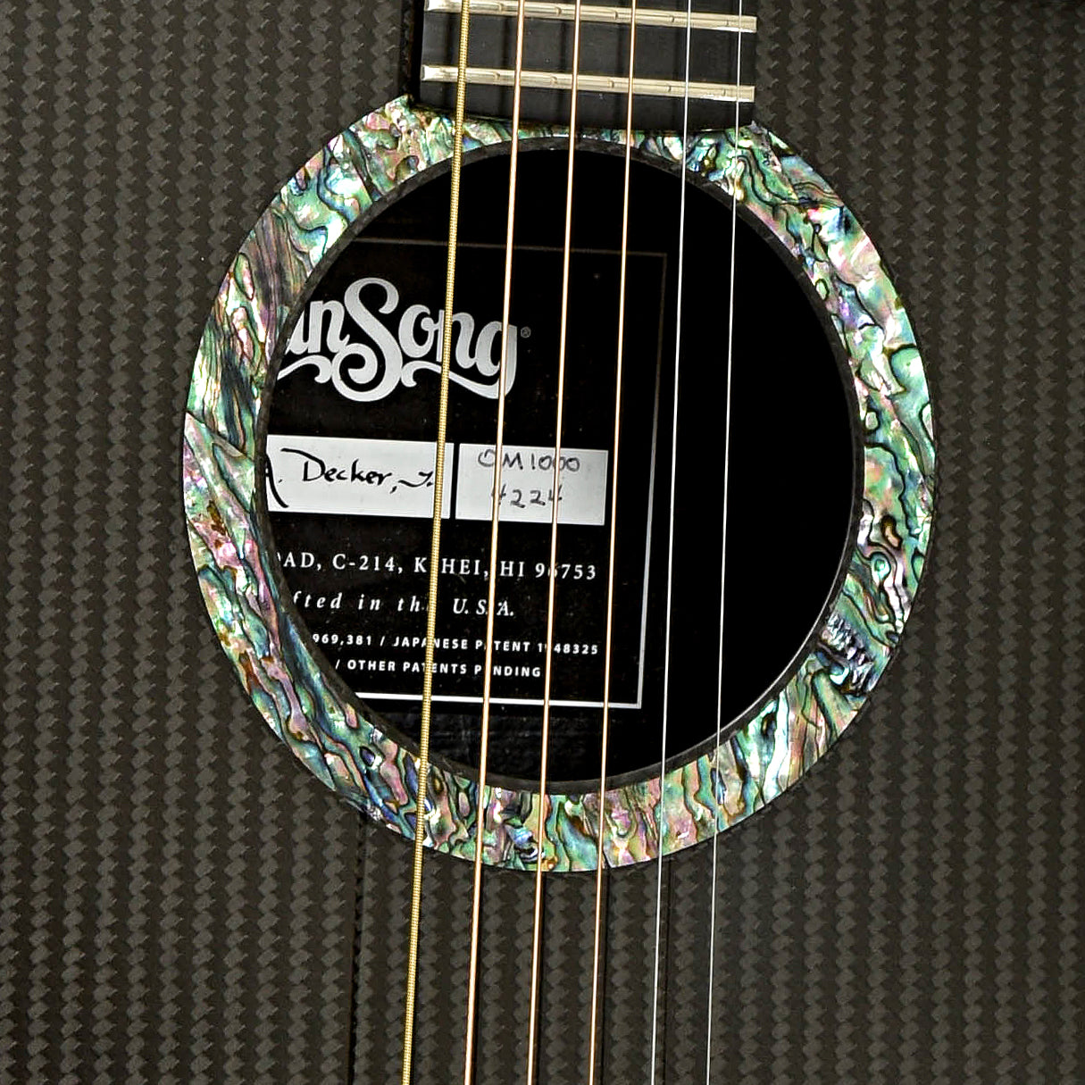 Soundhole of Rainsong OM-1000 Acoustic-Electric Guitar