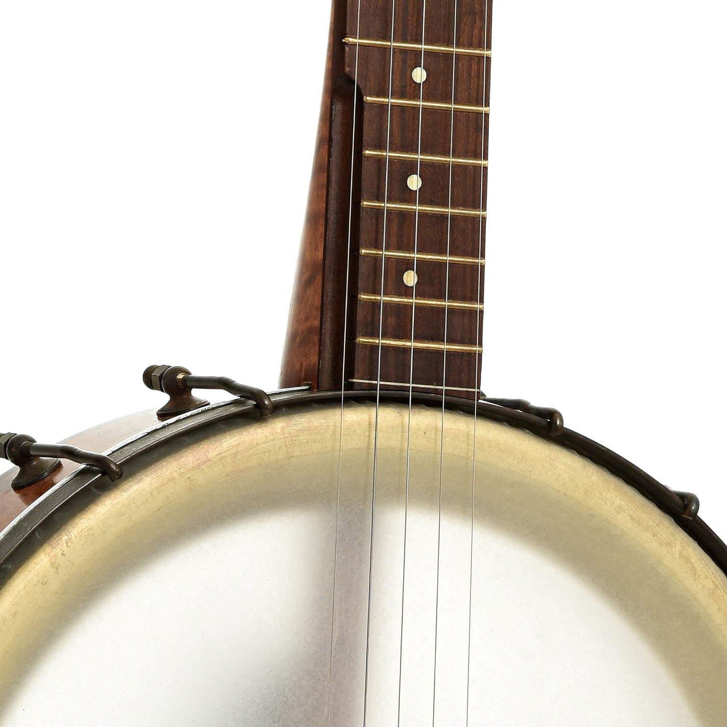 Front neck joint of Pete Ross Dobson Banjo, 12" Rim