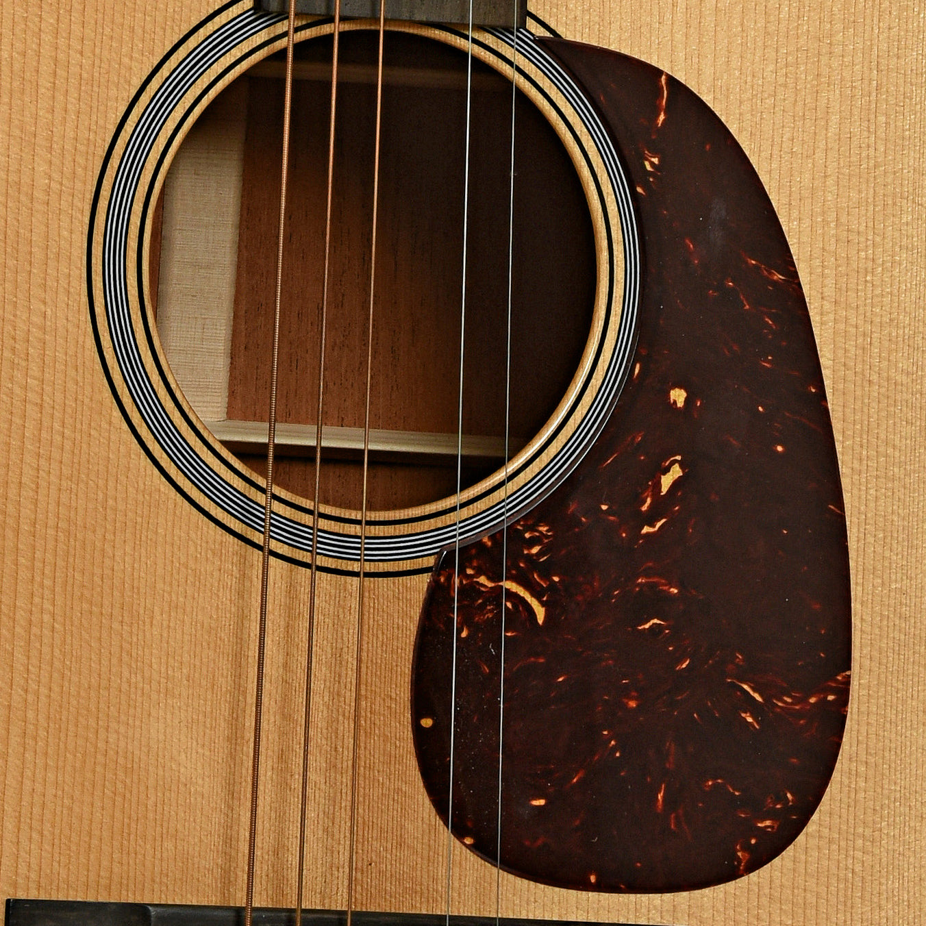 Soundhole of Huss and Dalton TD-M Custom Acoustic Guitar 