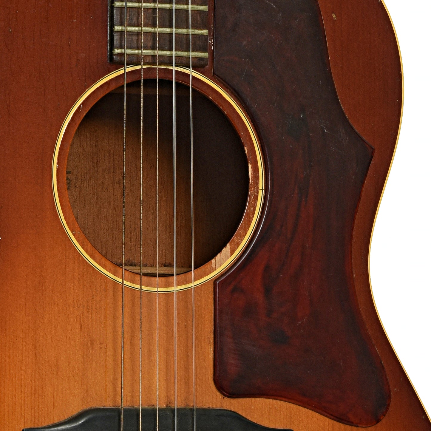 Soundhole of Gibson LG-1 Acoustic Guitar