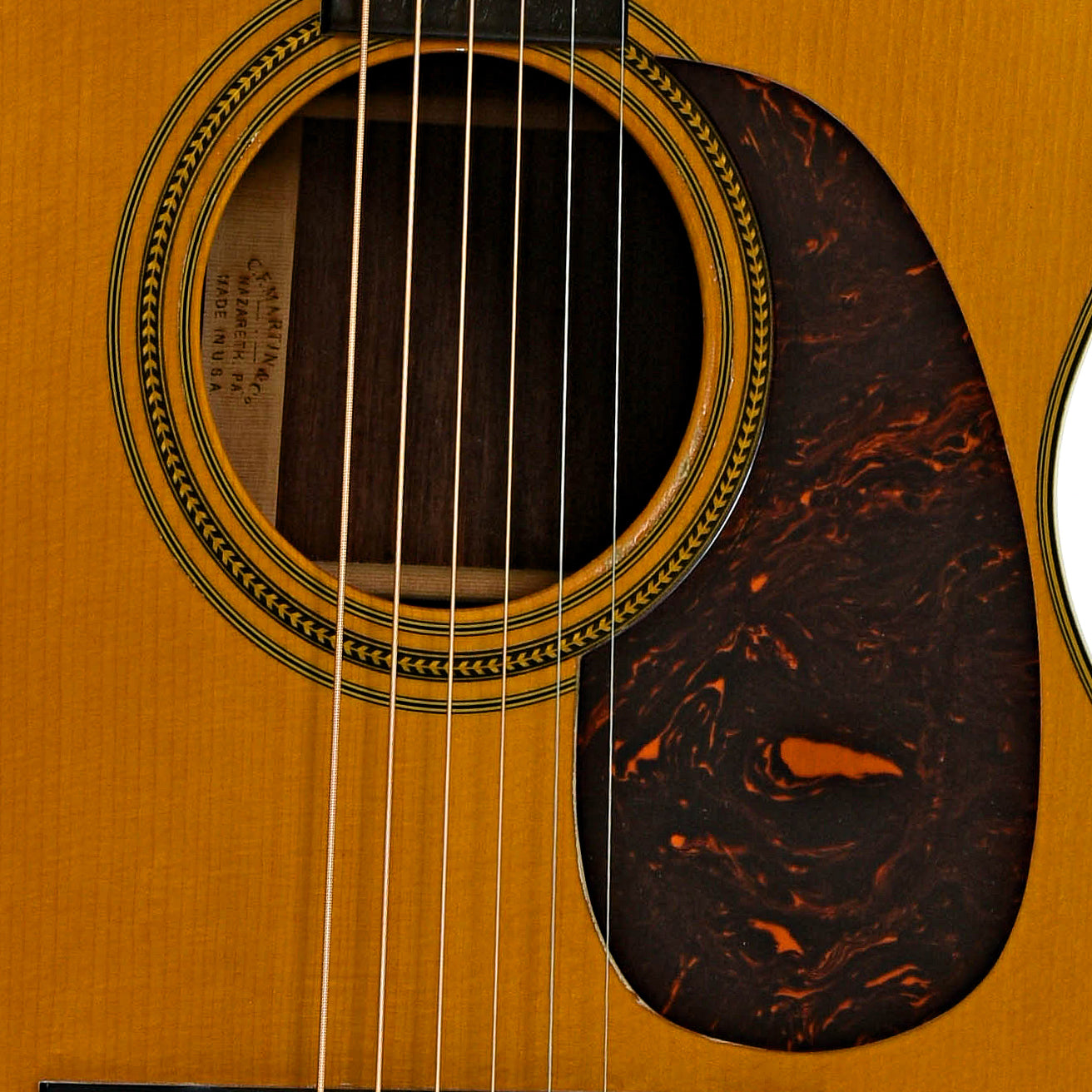 Soundhole of Martin Custom 000-28 Acoustic Guitar