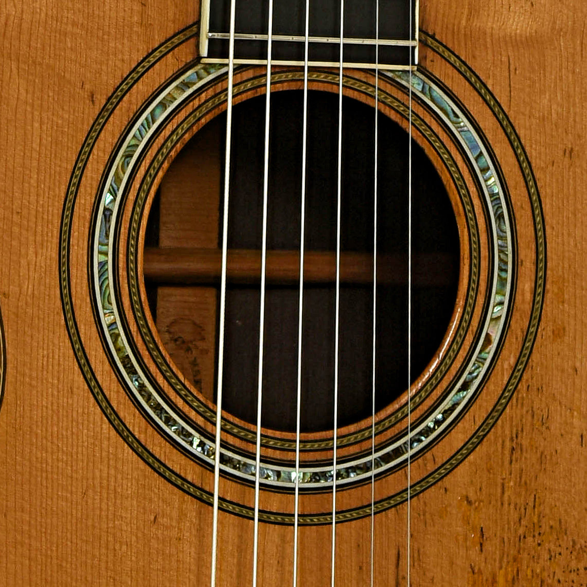 Soundhole of Martin 2-27 Parlor Acoustic Guitar
