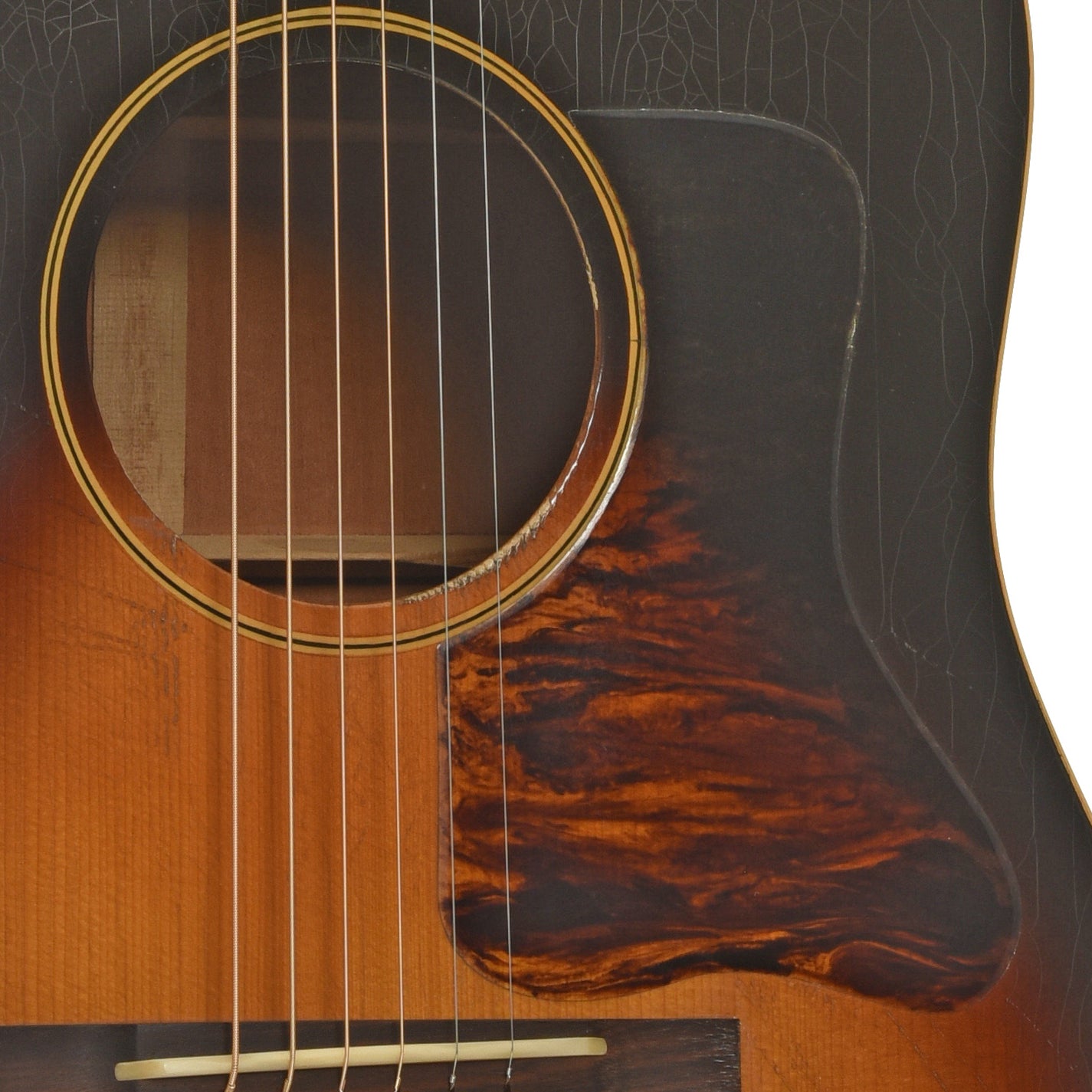 Soundhole of Pre-War Guitars Co. Slope Shoulder Dreadnought Level 3 Acoustic Guitar 