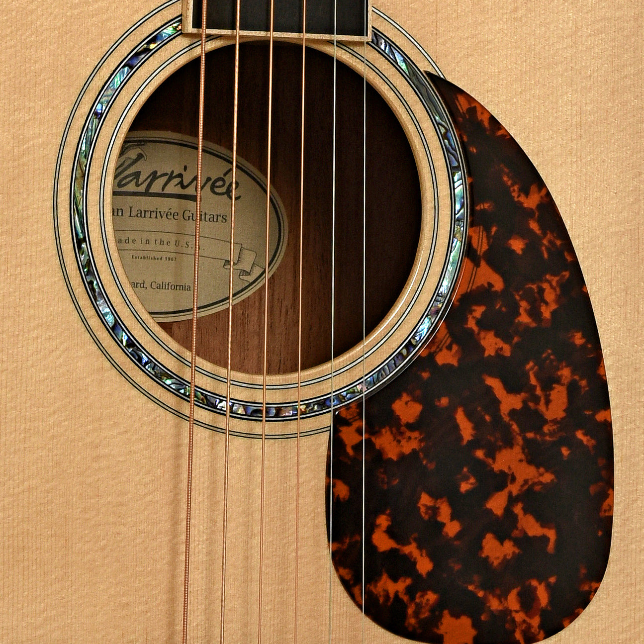 Soundhole of Larrivee L-05 Acoustic Guitar