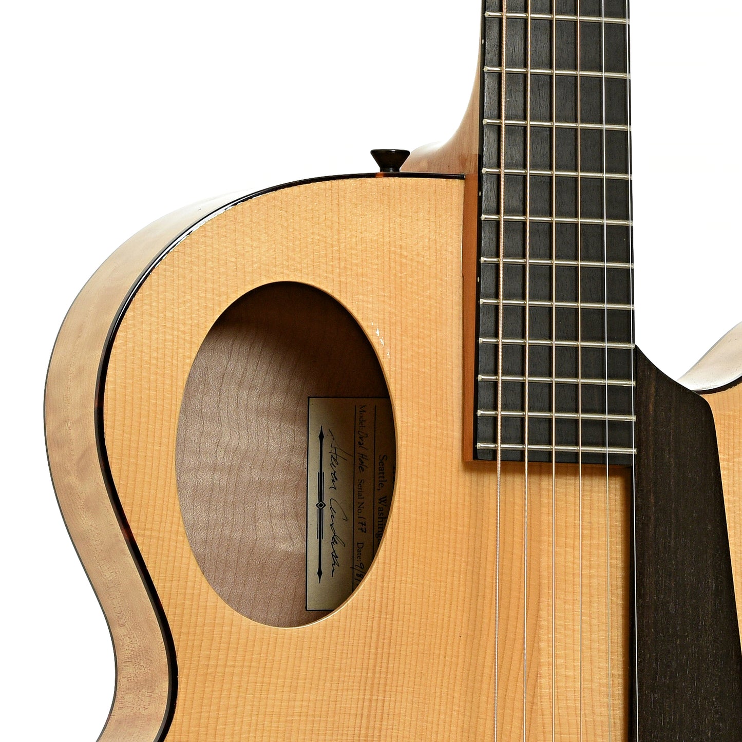 Front neck joint of Andersen 17 in. Oval Hole Archtop Acoustic Guitar  
