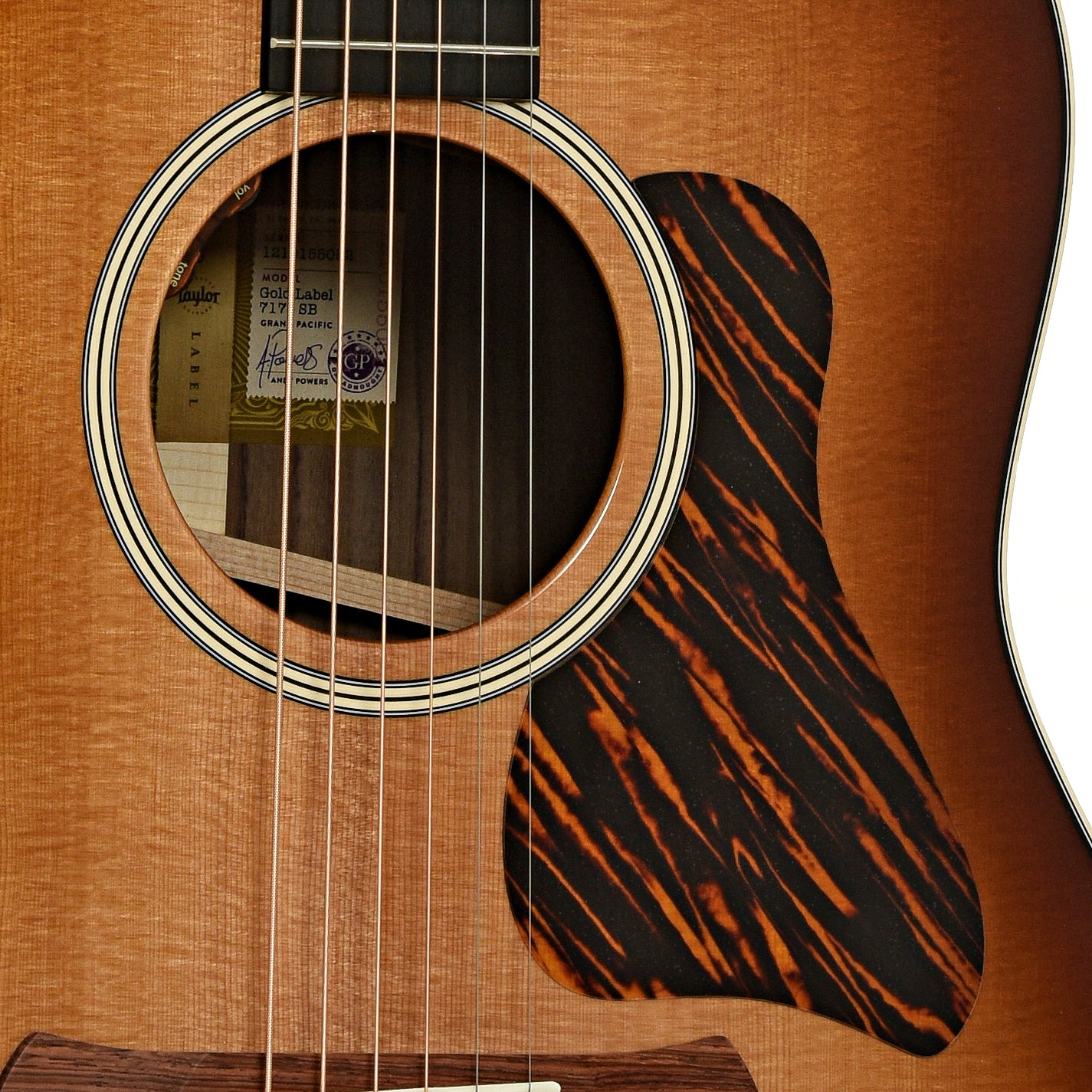 Soundhole of Taylor Gold Label 717e SB Acoustic-Electric Guitar