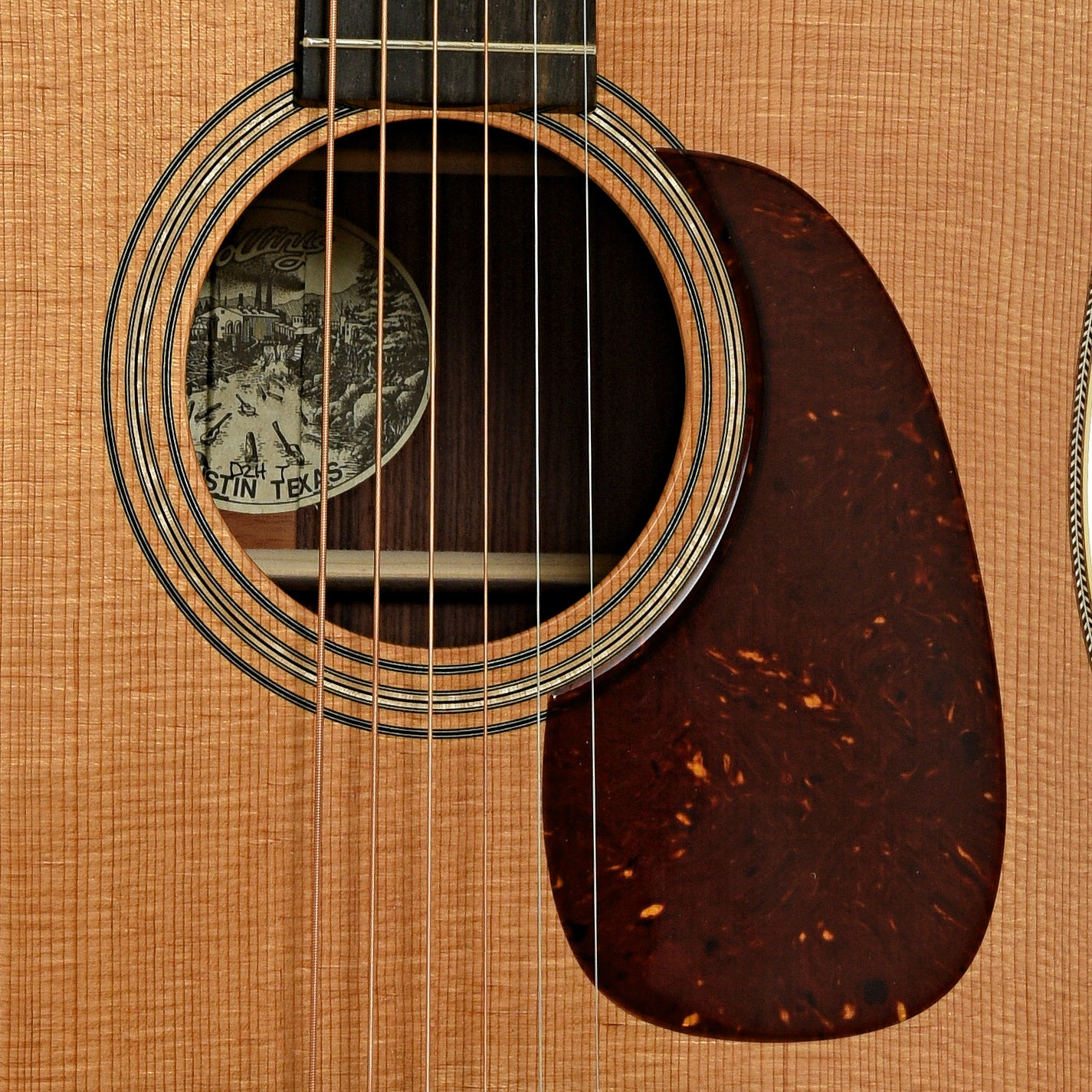 Soundhole of Collings D2H Traditional Acoustic Guitar