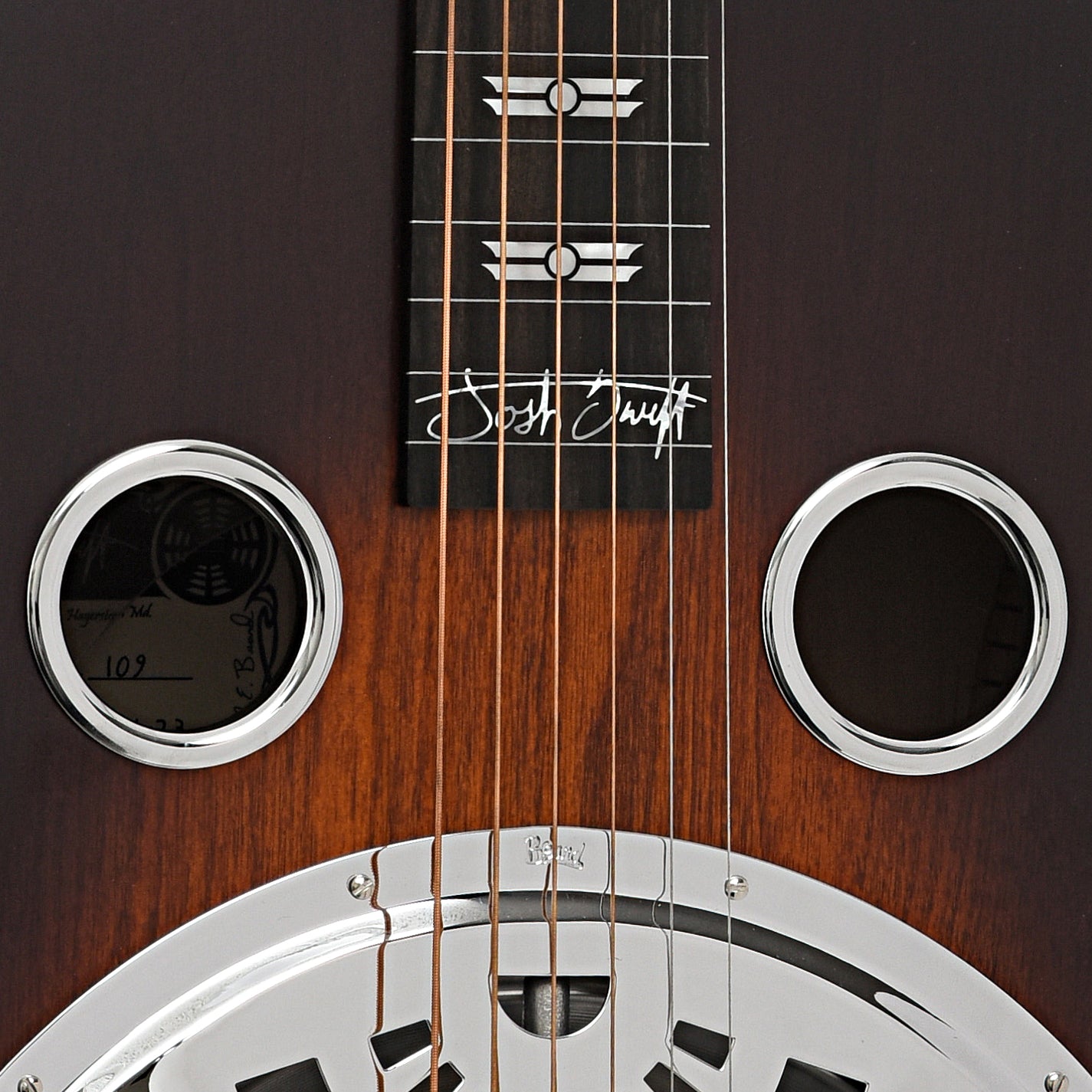 Sound hole of Beard Josh Swift Standard Squareneck Resonator Guitar with Signature Inlays