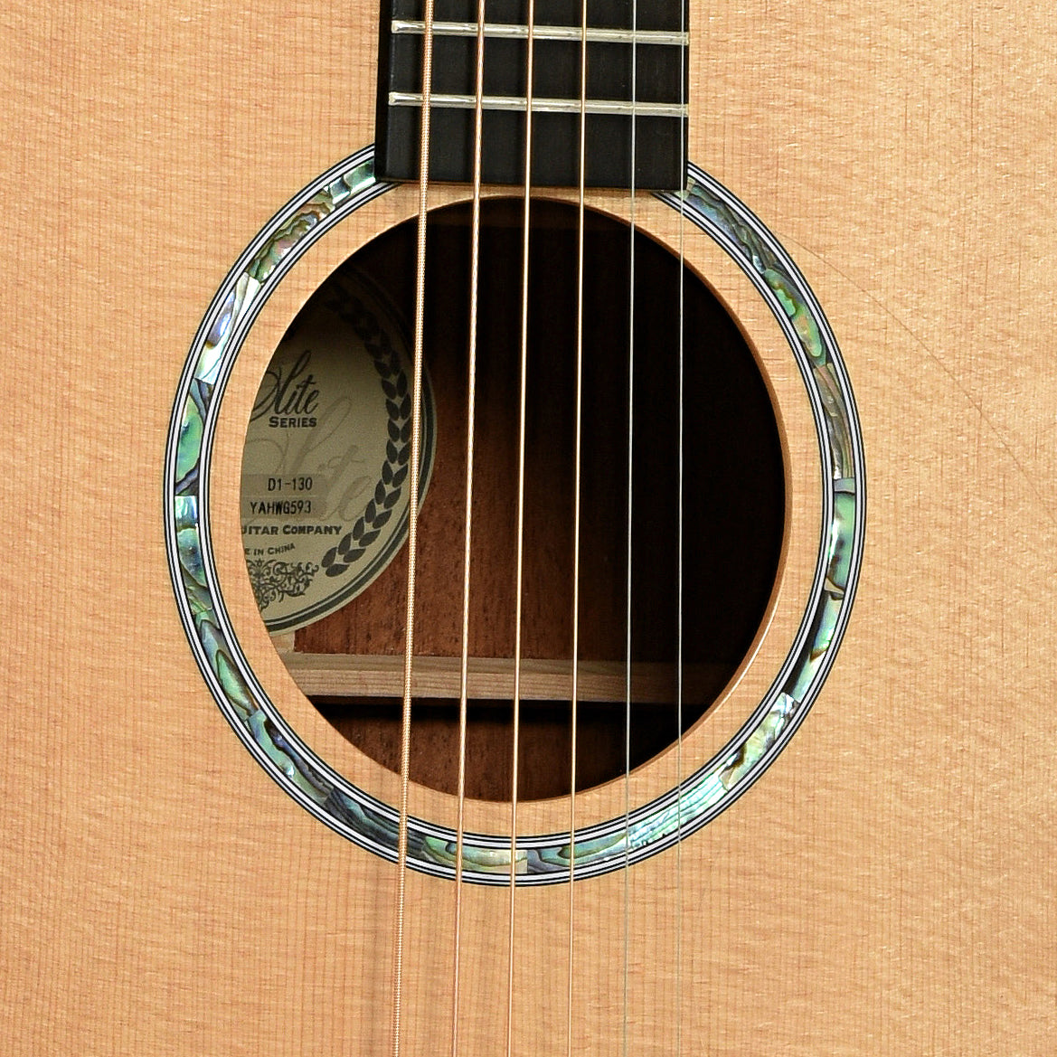 Soundhole of Kepma D1-130 Dreadnought Acoustic Guitar