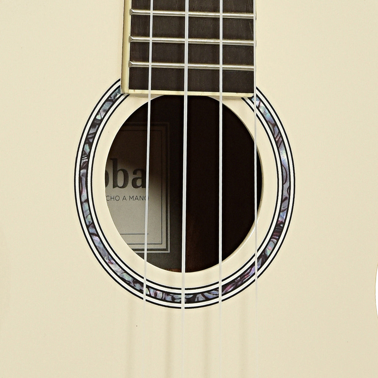 Soundhole of Cordoba 15C Concert Ukulele, Mallorcan Pearl