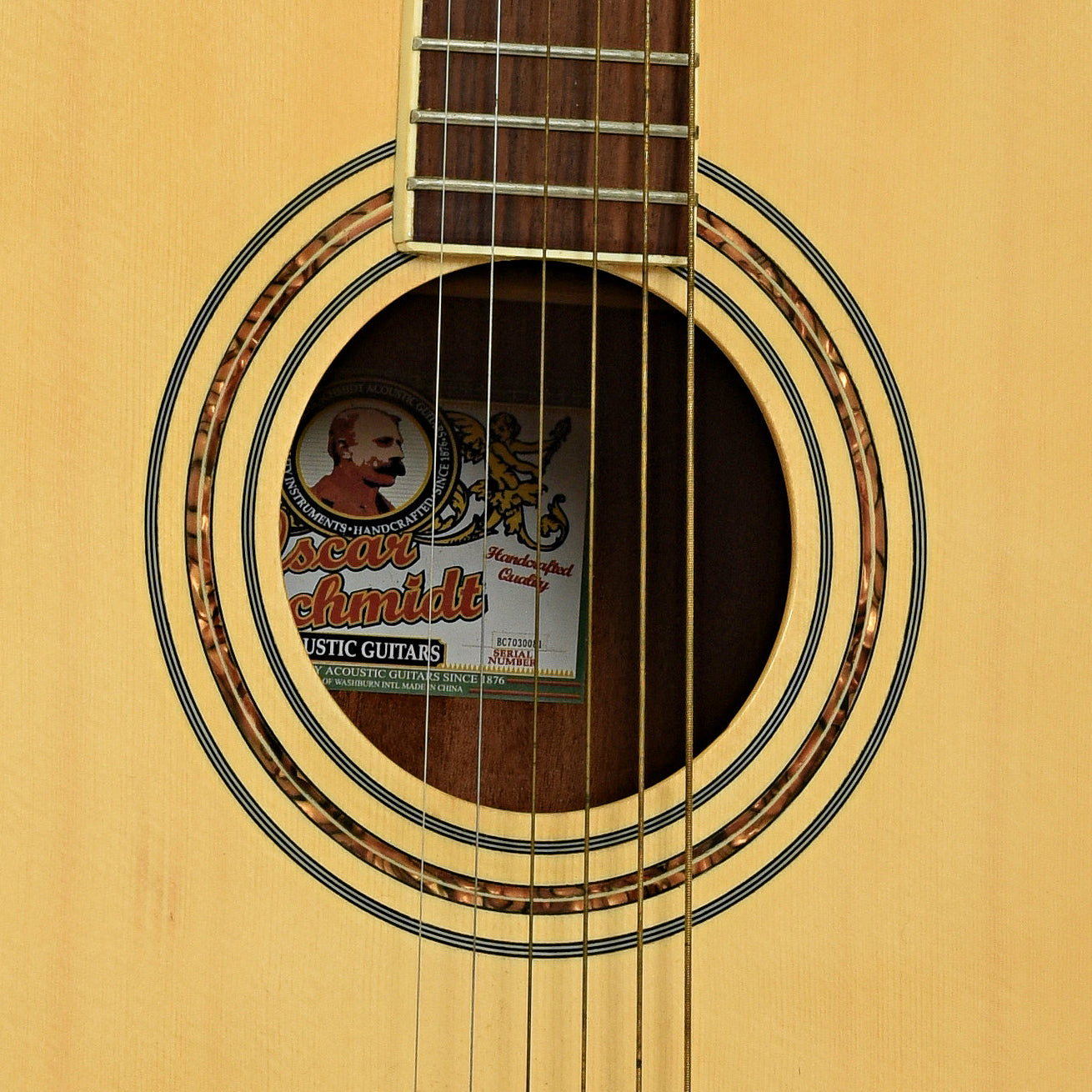 Soundhole of Oscar Schmidt by Washburn OG2NLH
