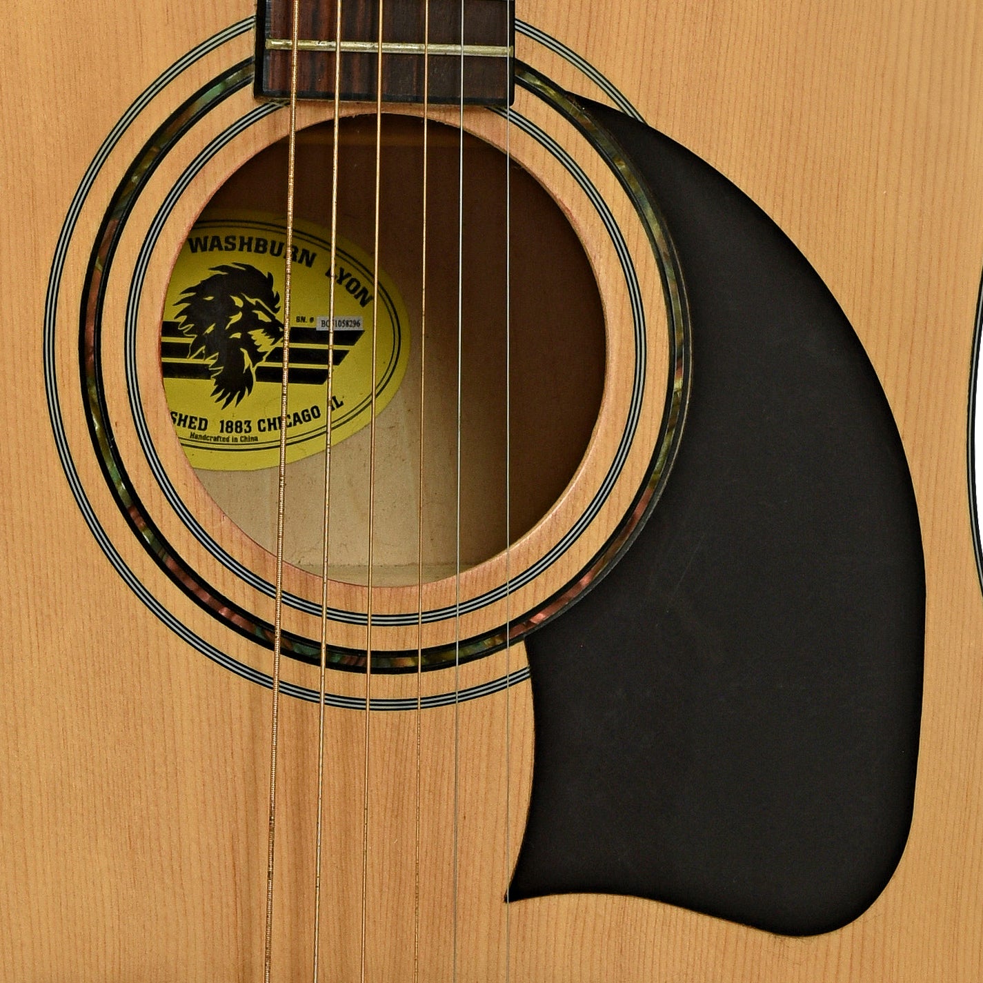 Soundhole of Lyon by Washburn Dreadnaught Acoustic Guitar
