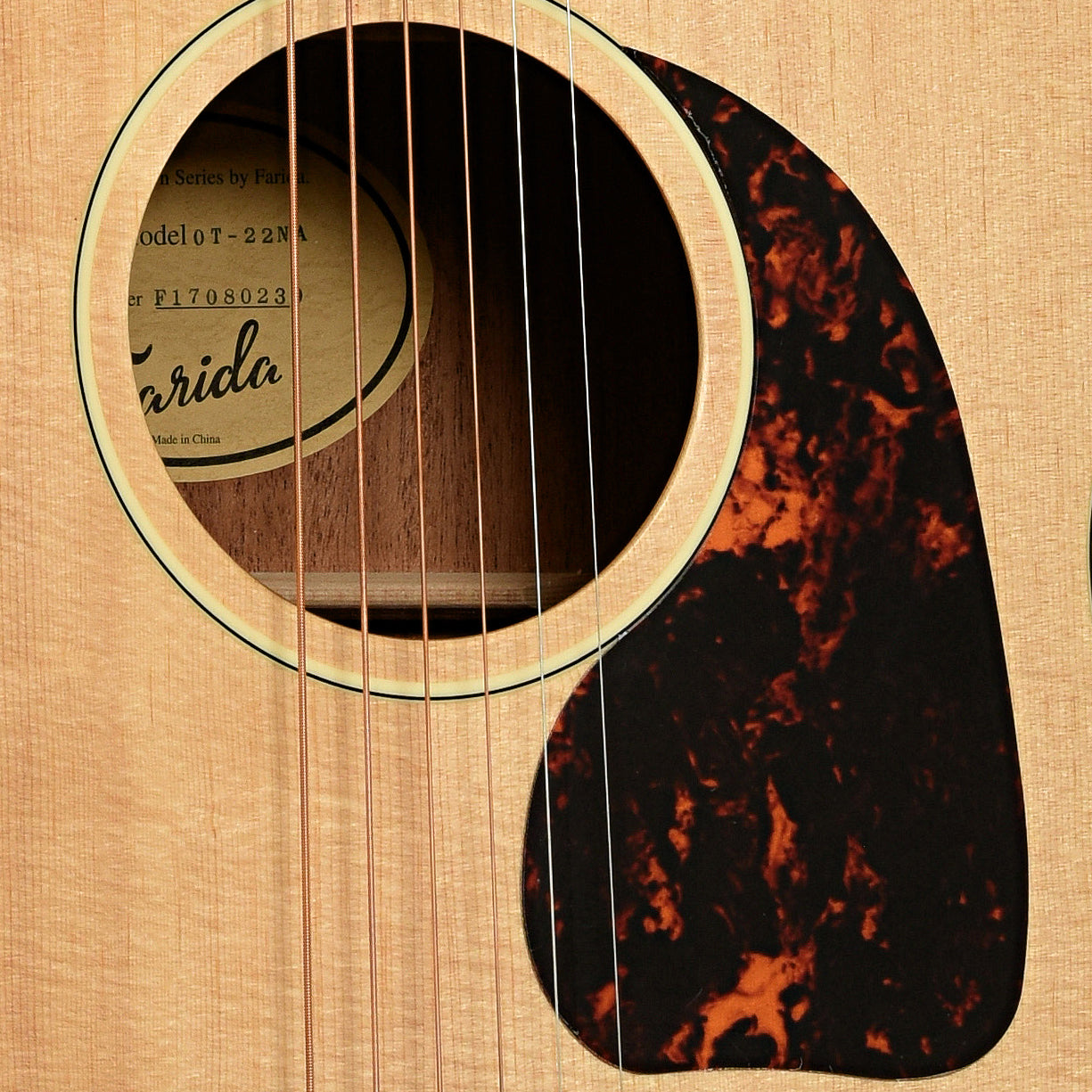 Soundhole of Farida Old Town Series OT-22 NA Acoustic Guitar 