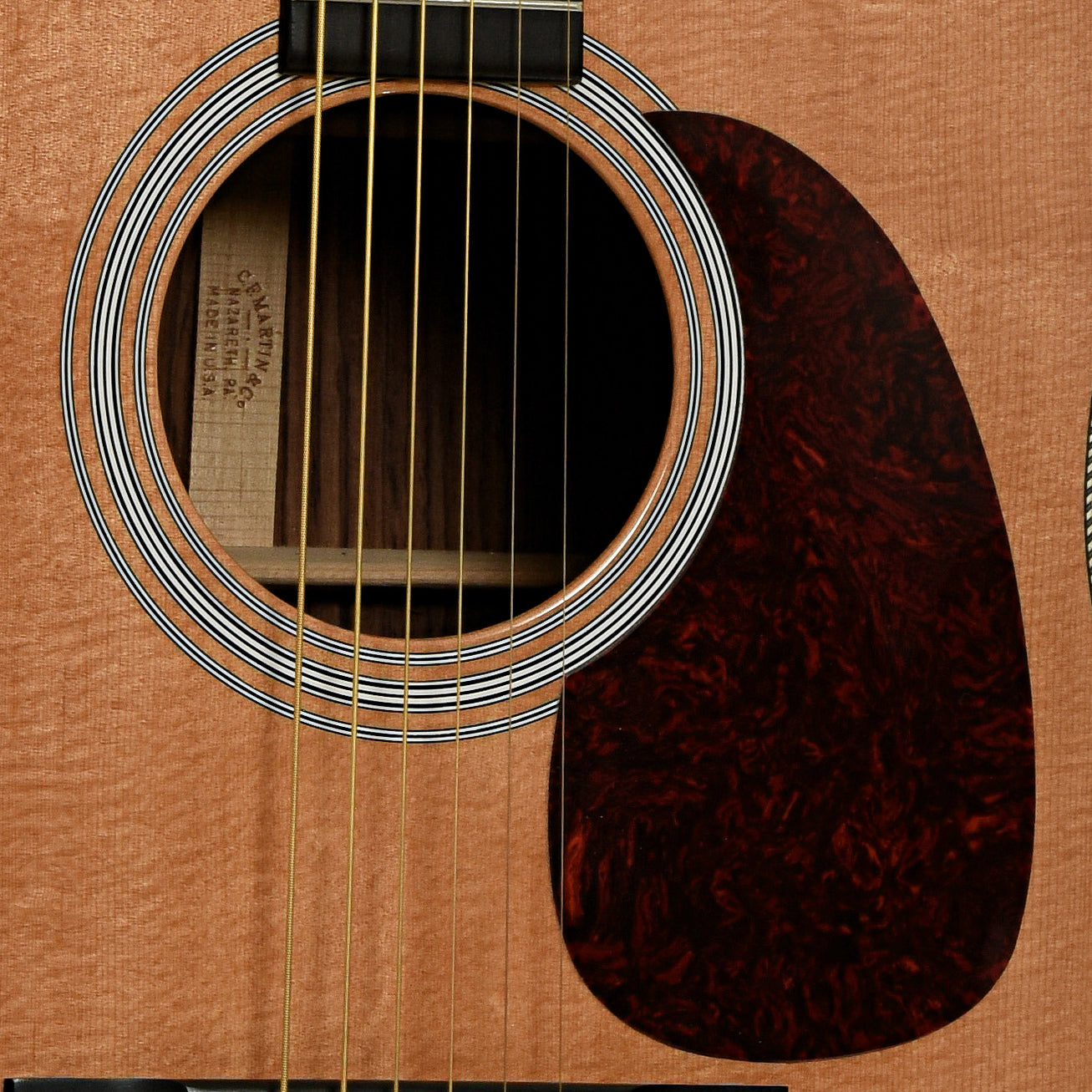 Soundhole of Martin HD-28 Acoustic Guitar